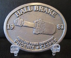 Hall Brake Midland Power Converter Pewter Belt Buckle 1981 Phoenix AZ Casper WY