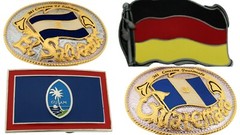 Flag Belt Buckles Men Unisex Metal Silver Gold Women North South America Us New
