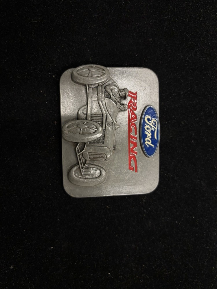 Rare Vintage Y2K Siskiyou Ford Racing Hot Rod Belt Buckle Made in China