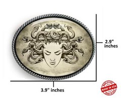 Medusa Belt Buckle – Greek Mythology Female Monster Handmade Buckle – 554