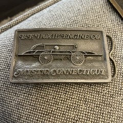 80S FIRE DEPARTMENT FIREFIGHTER TRUCK ENGINE BELT BUCKLE mystic Connecticut