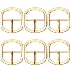 6 Pcs 1.5&Prime; Single Prong Buckles Oval Center Bar Buckles, Gold Tone