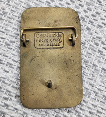 Vintage DynaBuckle Belt Buckle Mens Solid Brass Texas Turn Key Operators Oil