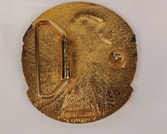 VTG Glossy Gold Madame Beverly Harrell&rsquo;s Cottontail Ranch Belt Buckle 1975 *Read