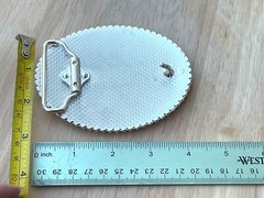 Western Buckle Silver Black Red Cowboy 4×3 for 2 » Hooey Buckle Hebilla Vaquero