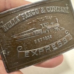 WELLS FARGO & CO Express Train BELT BUCKLE FIELD TELEGRAPH 1877