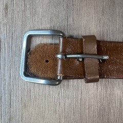 Harley Davidson Mens Leather Belt Eagle Embossed Silver Buckle Size 36 Brown