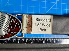 Retro Music Elvis Style Microphone Red Enameled Musician Ribbon Mic Belt Buckle