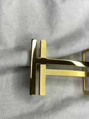 H 32mm 1.25` Belt Buckle Gold Tone Double H Replacement Buckle