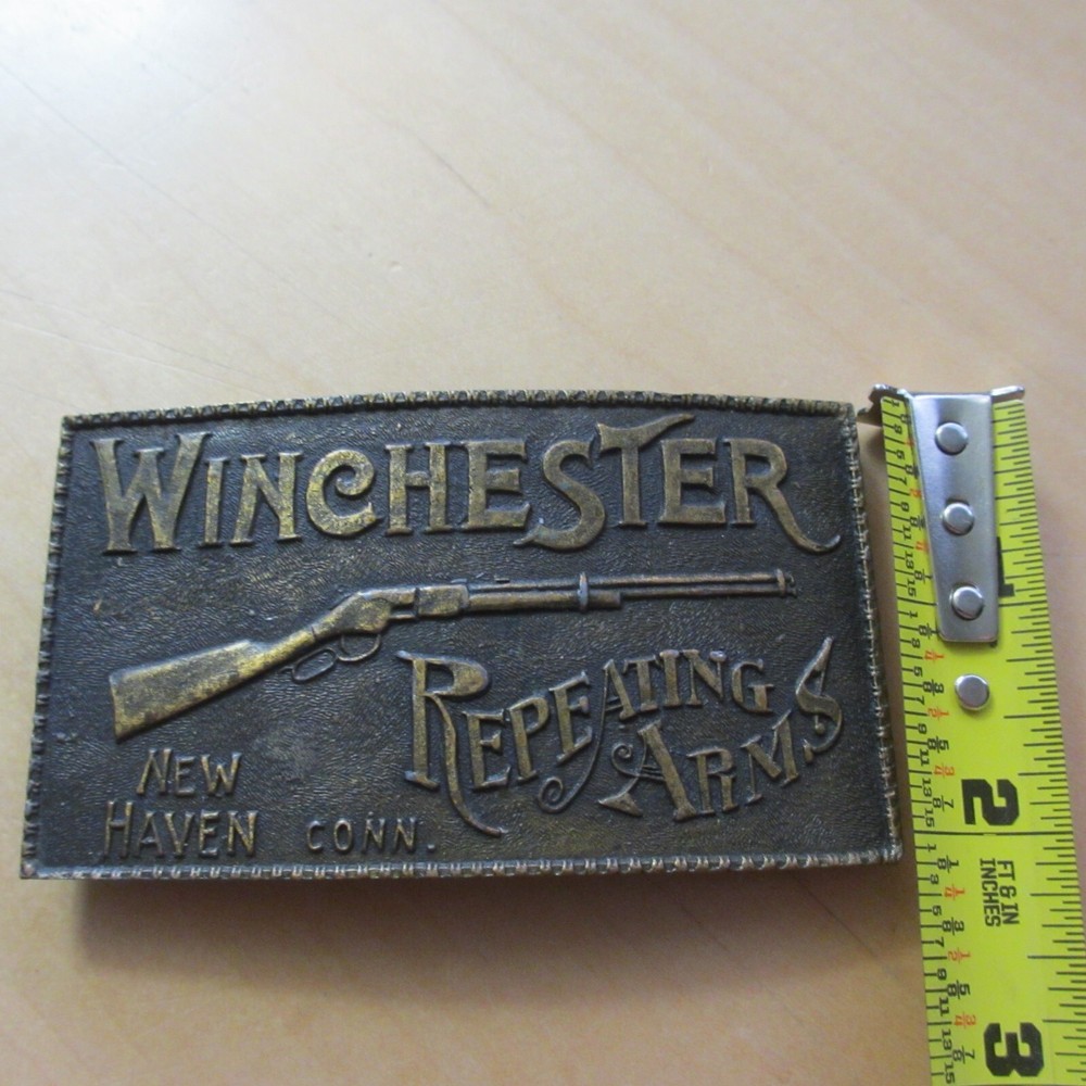 rectangle WINCHESTER 3 3/4 x 2 1/8  » BELT BUCKLE Repeating Arms New Haven, CT