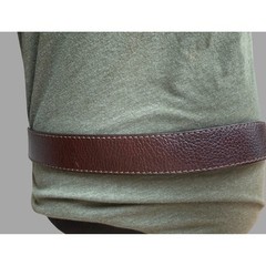 Larry Mahan Brown Genuine Leather Belt Silver Buckle 40&Prime; Length Made in China