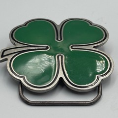 Great American Products 2001 Green Four Leaf Clover Fine Pewter Belt Buckle 4602