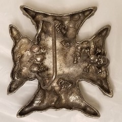 Multi-Skull/Maltese Cross belt buckle for 1.5&Prime; wide belt, biker / punk / gothic