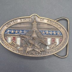 United States of America Constitution Bicentennial Belt Buckle Eagle Flag Ltd Ed