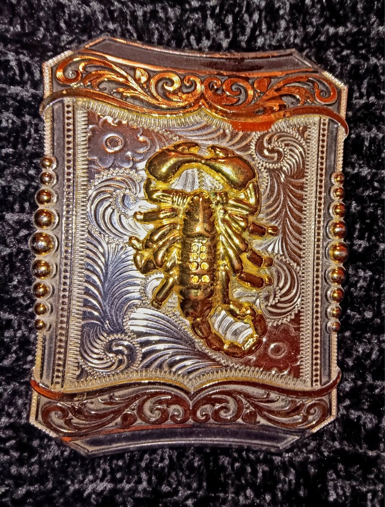 Scorpion Belt Buckle Gold Silver Metal Rodeo Texas Style Western Big Large New