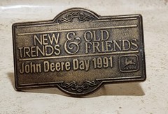 Vintage John Deere Day 1991 New Trends Old Friends Belt Buckle – 3.5&Prime; Brass