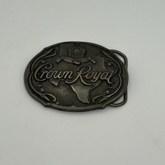 Vintage Men’s Bronze Crown Royal Liquor Belt Buckle Smoke Free Western Wear