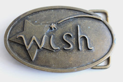 Vintage Wish upon a Star Brass Tone Belt Buckle