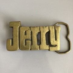 Vintage Aminco Solid Brass JERRY Name Belt Buckle Personalized Western Retro
