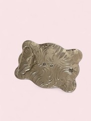Decorative Longhorn Belt Buckle in Copper and Silver