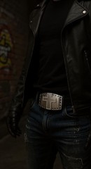 Men Women Silver Metal Rocker Gothic Fashion Buckle Cross Ranch Rodeo Outdoor