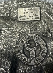 Vintage 1983 Siskiyou U-10 Double Horse Head Pewter Belt Buckle Western
