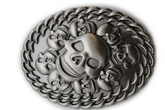 NEW Men Women Silver Metal Belt Buckle Fashion Skeleton Skulls Biker Casual Look