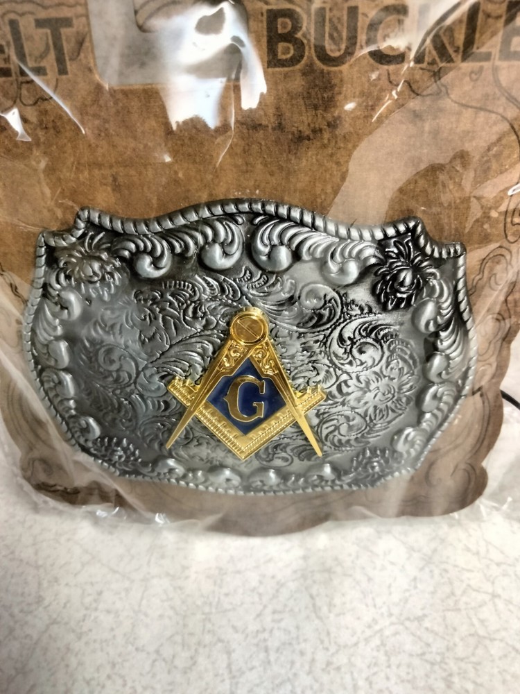 Masonic, Mason, Blue Lodge, Fraternal flashy metal belt Buckle, New!