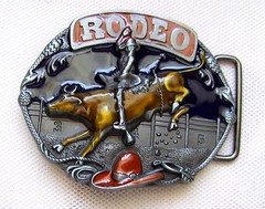 Belt buckle rodeo bull head bullriding longhorn steer metal belt buckle