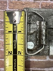 Vtg Bergamot Brass Works 1983 Belt Buckle Train Steam Engine Railroad Silver