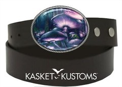 Magic Mushroom Belt Buckle – Psychedelic Fantasy Handmade Quality Buckle – 231