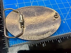 RF RT Company Logo? Vintage Red White & Blue Oval Vintage Belt Buckle