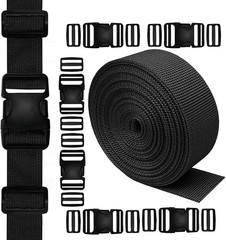 2&Prime; Heavy-Duty Buckle & Straps Set: 6-Pack Side Release Plastic Buckles+11 Yards