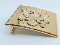 VTG Vanguard V-21 US Military Eagle Great Seal Belt Buckle Gold Tone Made in USA