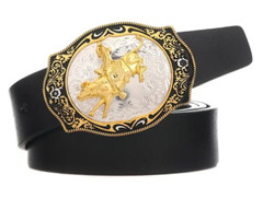 BULL RIDE RODEO ANIMAL ROUND RODEO COWBOY WESTERN SHINE BELT BUCKLE