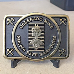 Anacortes Brass Works Deserado Mine Belt Buckle Square Brass Handmade Limited ED