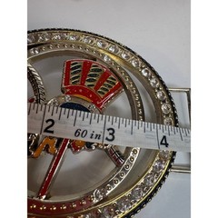 New York Yankees Rhinestone Belt Buckle Bling Crystal Baseball Fan Accessory