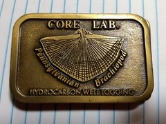 Belt Buckle « Core Lab. – Hydrocarbon Well Logging » Hit Line USA- Brass