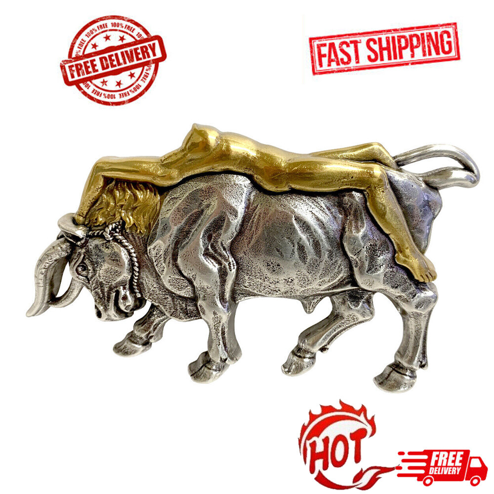 Western Unique Buckle Cowboy Cowgirl Lady Bull Engraved Belt Buckle fits 1-1/2&Prime;