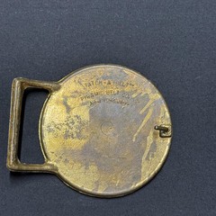 Vintage Pyramid Belt Co Catch-A-Belt Belt Buckle Mens Brass Embroidered Car