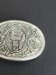 VINTAGE Avon Horse Saddle Western Belt Buckle 80s