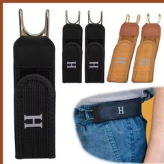 2PCS No Buckle Elastic Belt Hook Adjustable Waist Belt Clips for Men & Women