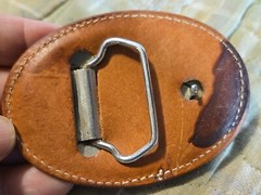 ILLINOIS Brown Leather Belt Buckle