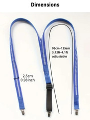 Blue LED Light Up Adult Suspenders Party Accessories Adjustable DJ Clown Costume