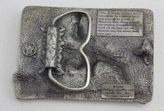 Vintage 3&Prime; American Frontier 1982 Belt Buckle Pewter