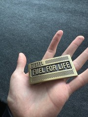 🚨DIESEL FUEL FOR LIFE BRONZE Tone Belt Buckle Only Luxury Rare Old money