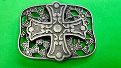 Openwork Iron Cross Medieval Religious Faith Symbol Gothic Biker Belt Buckle