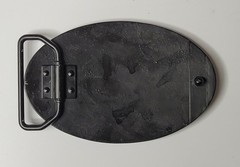 Skull Face Grim Reaper 4&Prime; BELT BUCKLE Oval Black Gray, Fly Fresh