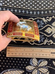 Western Buckle Gold Silver Red Black Horse Cowboy Buckle 2 » Hebillas Vaqueras