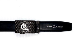 Golf Belt Leather w/Ratchet Buckle Removable Ball Marker Skull Reaper Black